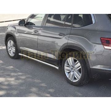 Пороги труба d57 вариант 3 секции для Volkswagen Teramont 2018-