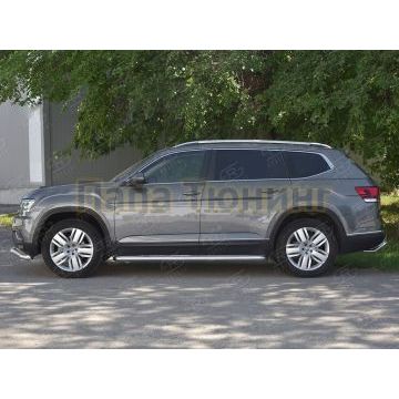 Пороги с площадкой нержавеющий лист 63 мм для Volkswagen Teramont 2018-