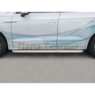 Пороги с площадкой нержавеющий лист 63 мм для Volkswagen Touareg 2018-