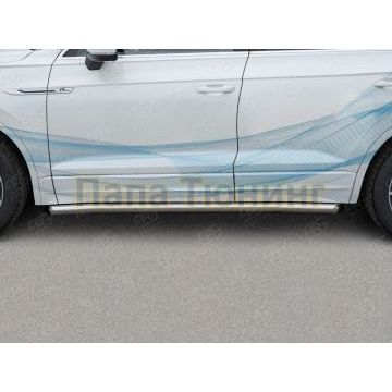 Пороги труба d57 вариант 1 для Volkswagen Touareg 2018-