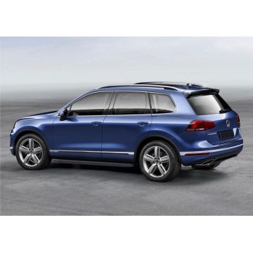 Пороги алюминиевые Rival Black-Premium для Volkswagen Touareg R-Line 2015-2018