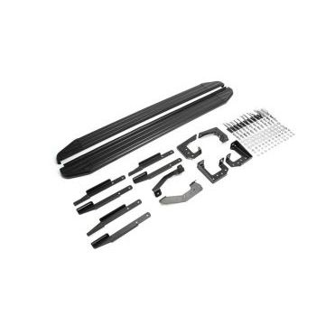 Пороги алюминиевые Rival Black-Premium для Volkswagen Touareg R-Line 2015-2018