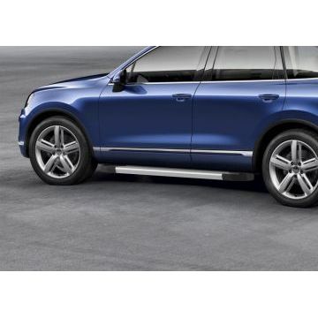 Пороги алюминиевые Rival Silver New для Volkswagen Touareg R-Line 2015-2018