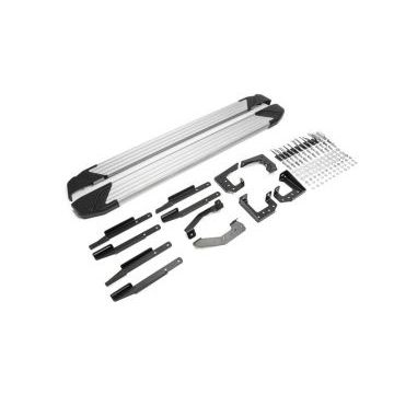 Пороги алюминиевые Rival Silver New для Volkswagen Touareg R-Line 2015-2018