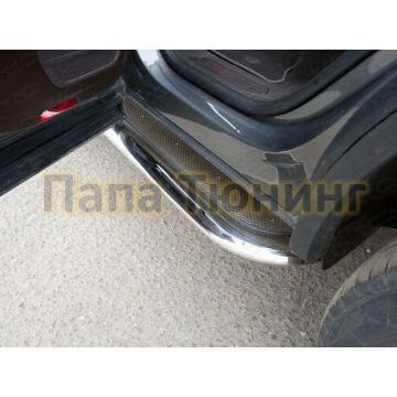 Пороги овал с площадкой нержавеющий лист 75х42 мм ТСС для Volkswagen Touareg R-Line 2014-2017 Пороги овал с площадкой нержавеющий лист 75х42 мм ТСС для Volkswagen Touareg R-Line 2014-2017