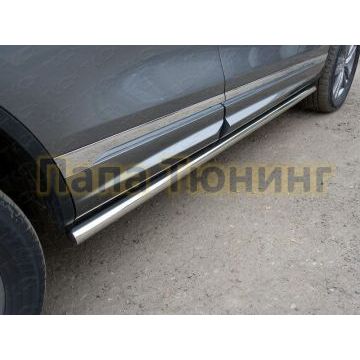 Пороги труба 60 мм ТСС для Volkswagen Touareg R-Line 2014-2017 Пороги труба 60 мм ТСС для Volkswagen Touareg R-Line 2014-2017