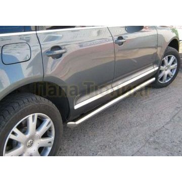Пороги труба d57 вариант 1 РусСталь для Volkswagen Touareg 2007-2010