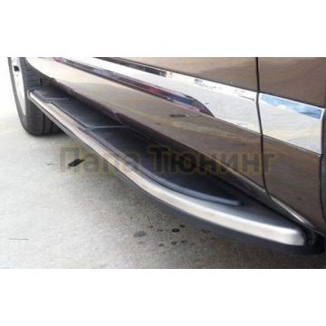 Пороги алюминиевые вариант 2 OEM Tuning для Volkswagen Touareg 2010-2017
