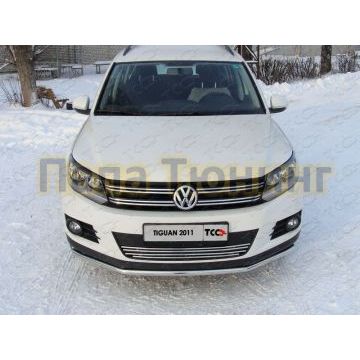 Накладка решётки радиатора 12 мм ТСС для Volkswagen Tiguan 2011-2016 Накладка решётки радиатора 12 мм ТСС для Volkswagen Tiguan 2011-2016