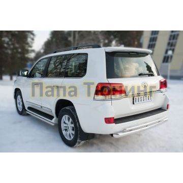 Защита заднего бампера двойная d76-d42 РусСталь для Toyota Land Cruiser 200 2015-