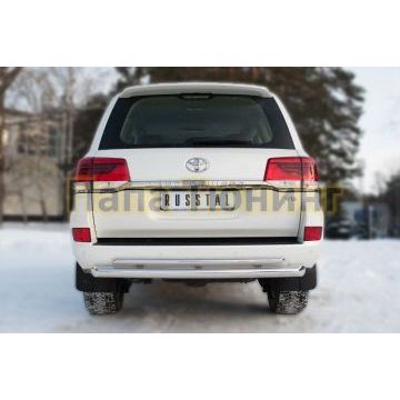 Защита заднего бампера двойная d76-d42 РусСталь для Toyota Land Cruiser 200 2015-