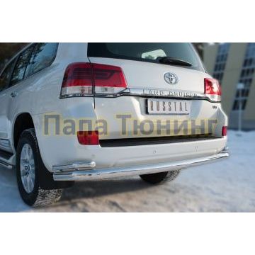 Защита задняя двойная с уголками d76-d42 РусСталь для Toyota Land Cruiser 200 2015-