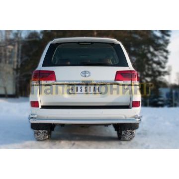 Защита задняя двойная с уголками d76-d42 РусСталь для Toyota Land Cruiser 200 2015-