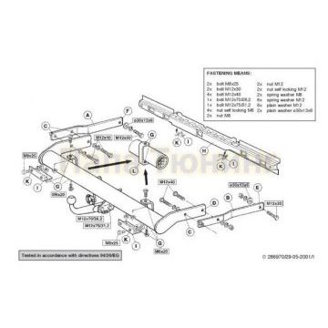 Фаркоп Brink шар A для Volkswagen Transporter T4 1996-2003