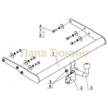 Фаркоп Avtos для Volkswagen Caravelle/Multivan/Transporter 2003-2015