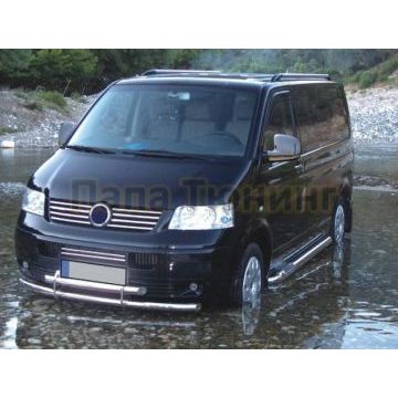 Накладки на решетку воздухозаборника 2 части Omsa_Line для Volkswagen T5 Transporter 2003-2009