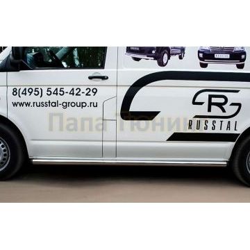 Пороги труба d57 вариант 2 правый РусСталь для Volkswagen Transporter 2003-2009