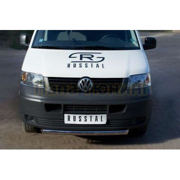 Защита переднего бампера d57 РусСталь для Volkswagen Transporter 2003-2009