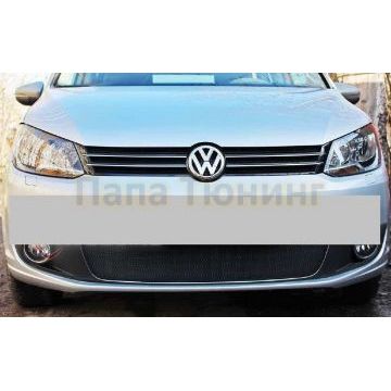 Защита радиатора черная РусСталь для Volkswagen Touran 2011-2015