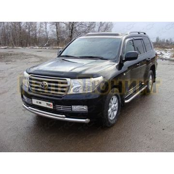 Защита передняя двойная 76-50мм ТСС для Toyota Land Cruiser 200 2012-2015 Защита передняя двойная 76-50мм ТСС для Toyota Land Cruiser 200 2012-2015