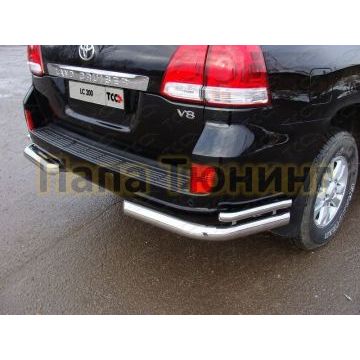 Защита задняя двойные уголки 76-42 мм ТСС для Toyota Land Cruiser 200 2012-2015 Защита задняя двойные уголки 76-42 мм ТСС для Toyota Land Cruiser 200 2012-2015