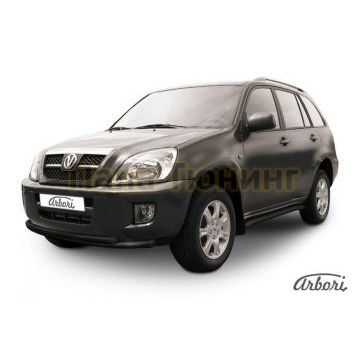 Защита передняя чёрная сталь двойная 57-42 мм Slitkoff для Vortex Tingo 2010-2012