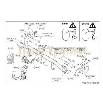 Фаркоп Brink шар BMA съёмный для Mitsubishi ASX/Peugeot 4008/Citroen C4 Aircross 2010-