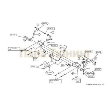 Фаркоп Brink шар F для Peugeot Boxer/Citroen Jumper/Fiat Ducato 2006-