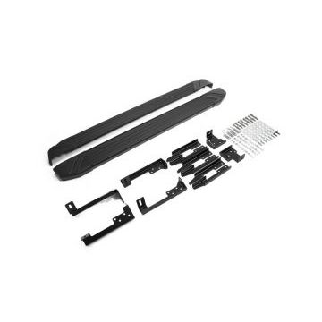 Пороги алюминиевые Rival Black New для Lada Largus/Largus Cross 2012-