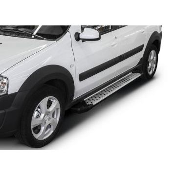 Пороги алюминиевые Rival BMW-Style для Lada Largus/Largus Cross 2012-