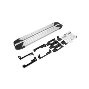 Пороги алюминиевые Rival Silver New для Lada Largus/Largus Cross 2012-