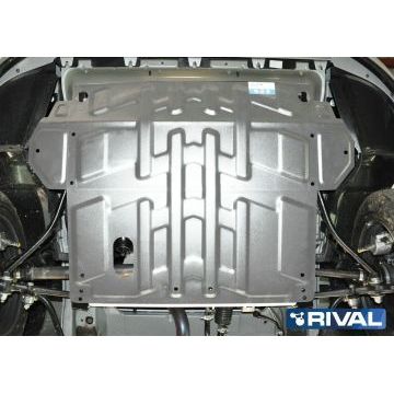 Защита картера + КПП Rival алюминий 4 мм для Lada 2110, V - 1.6 1995-2007