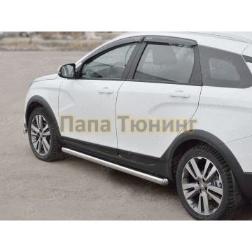 Пороги труба d57 вариант 3 РусСталь для Lada Vesta Cross 2017-
