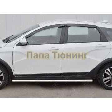 Пороги труба d57 вариант 3 РусСталь для Lada Vesta Cross 2017-