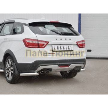 Защита задняя уголки d57 РусСталь для Lada Vesta Cross 2017-
