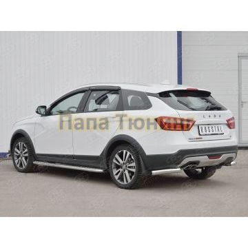 Защита задняя уголки d57 РусСталь для Lada Vesta Cross 2017-