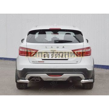Защита задняя уголки d57 РусСталь для Lada Vesta Cross 2017-
