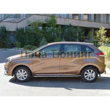 Пороги труба d42 вариант 3 РусСталь для Lada X-RAY 2016-