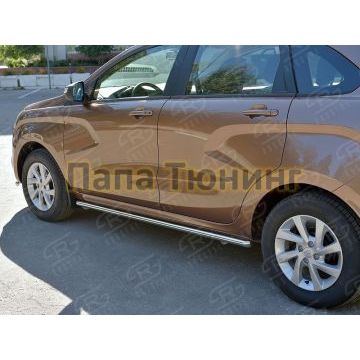 Пороги труба d42 вариант 1 РусСталь для Lada X-RAY 2016-