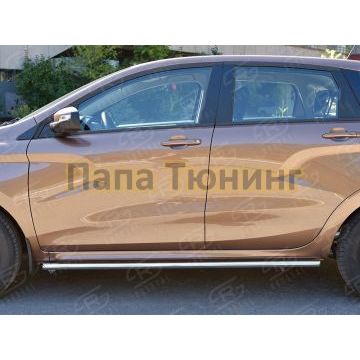 Пороги труба d42 вариант 1 РусСталь для Lada X-RAY 2016-