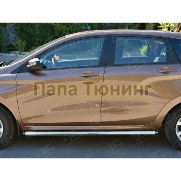 Пороги труба d57 вариант 2 РусСталь для Lada X-RAY 2016-