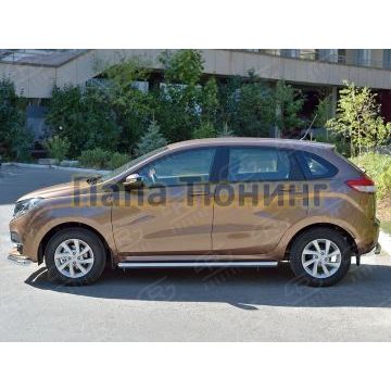 Пороги труба d57 вариант 1 РусСталь для Lada X-RAY 2016-