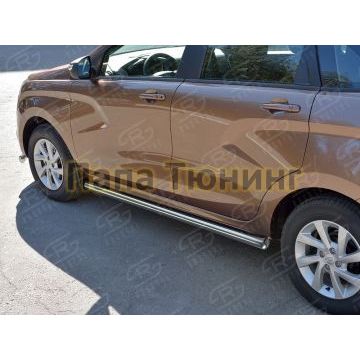 Пороги труба d57 вариант 3 РусСталь для Lada X-RAY 2016-