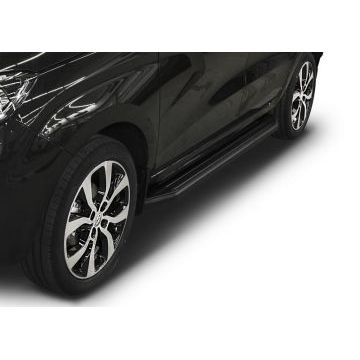 Пороги алюминиевые Rival Black-Premium для Lada X-RAY 2016-