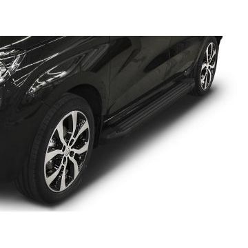 Пороги алюминиевые Rival Black Start для Lada X-RAY 2016-