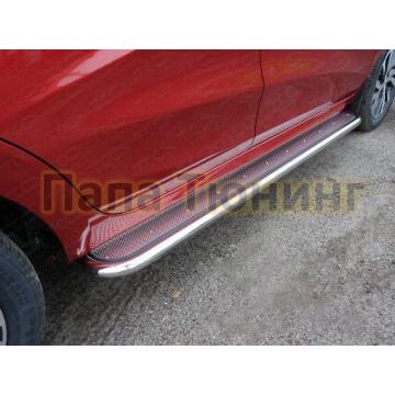 Пороги с площадкой нержавеющий лист 42 мм ТСС для Lada X-Ray 2016- Пороги с площадкой нержавеющий лист 42 мм ТСС для Lada X-Ray 2016-