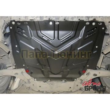 Защита картера + КПП сталь 2 мм АвтоБРОНЯ для Ford Focus, V - все 2005-2011/Ford Focus, V - все 2011-2015/Ford Focus, V - все 2015-/Ford Grand C-Max, V - 1.6 2010-2015/Ford Kuga, V - 2.0d 2008-2013/Ford С-Max, V - 1.6; 1.8; 2.0 2003-2010