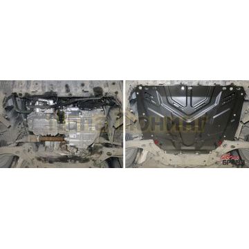 Защита картера + КПП сталь 2 мм АвтоБРОНЯ для Ford Focus, V - все 2005-2011/Ford Focus, V - все 2011-2015/Ford Focus, V - все 2015-/Ford Grand C-Max, V - 1.6 2010-2015/Ford Kuga, V - 2.0d 2008-2013/Ford С-Max, V - 1.6; 1.8; 2.0 2003-2010