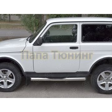 Пороги труба с накладками d76 вариант 1 РусСталь для ВАЗ 4x4 Urban 2015-