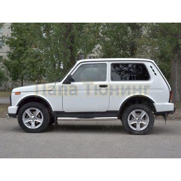 Пороги труба с накладками d76 вариант 3 РусСталь для ВАЗ 4x4 Urban 2015-